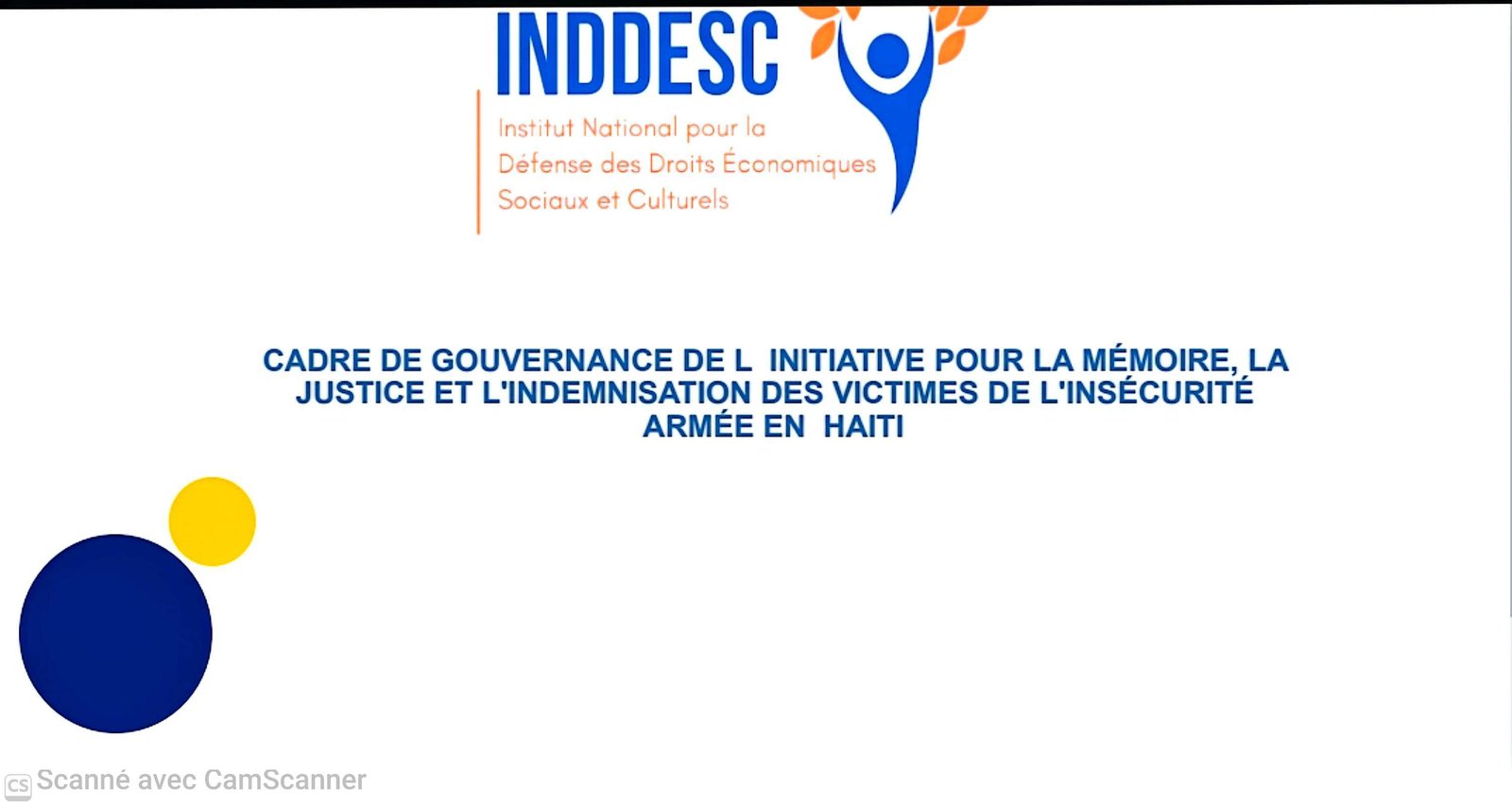 Cadre de gouvernance de l'initiative pour la Mémoire,la Justice et l'Indemnisation des Victimes de l'insécurité Armée en Haïti